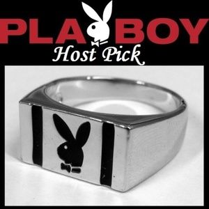 Mens Playboy Ring Bunny Signet Statement Size 11